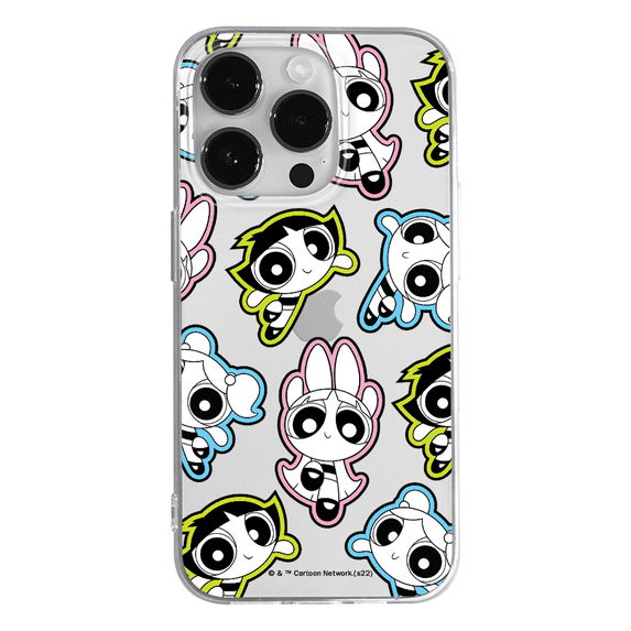 Mobile phone case for Apple IPHONE 15 PRO MAX original and officially Licensed The Powerpuff Girls pattern The Powerpuff Girls 022 adapted to the shape of the mobile phone, partially transparent
