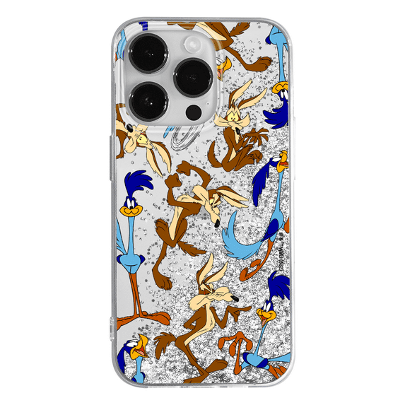 Mobile phone case with glitter overflow effect for Apple IPHONE 14 PLUS original and officially Licensed Looney Tunes pattern Looney Tunes 021 optimally adapted to the shape of the mobile phone