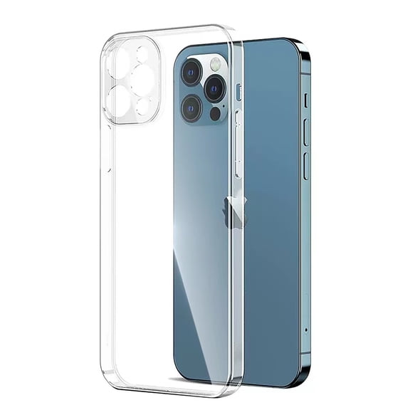 Mobile phone case, soft rubber shockproof TPU mobile phone case, protect mobile phone camera, suitable for iPhone 12 Pro Max-Transparent