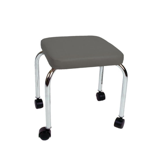 Mobile treatment (physical therapy) stool, square top, gray