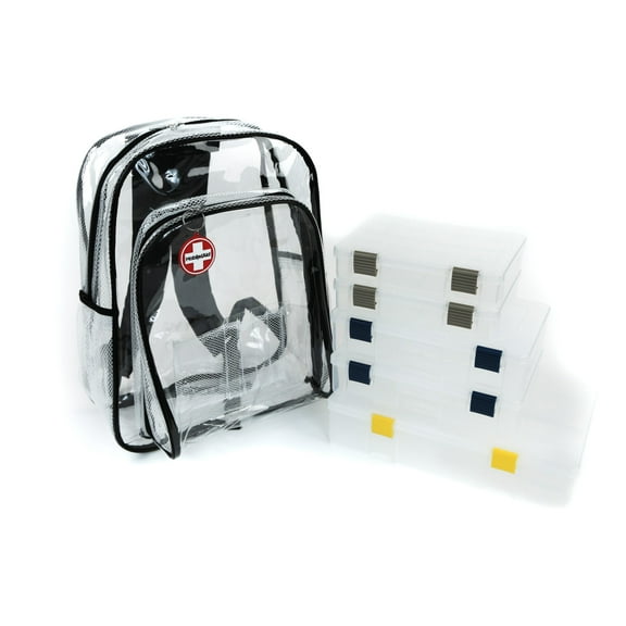 MobileAid Clear-View High-Capacity First Aid Backpack with Organizer Boxes [Load-Your-Own]
