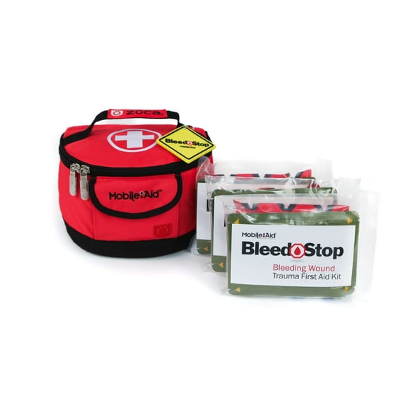 MobileAid® Tag-Along™ BleedStop Kit with 3 Bleeding Control Throw Packs