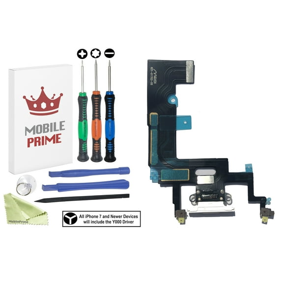 MobilePrime White Charging Charger Port Complete Professional Repair Kit Compatible with Tools for i-Phone XR A1984, A2105, A2106, A2108