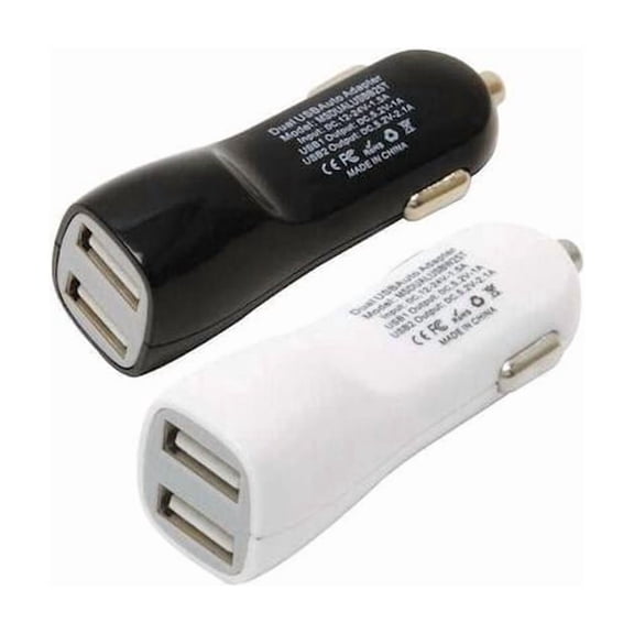 Mobilespec Dc USB Dual,Black/White MSDLUSBBW Pack of 20