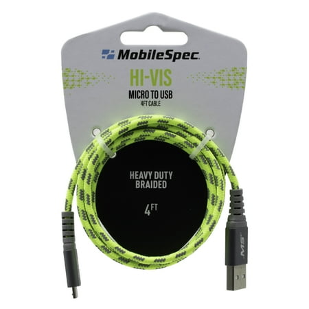 MobileSpec HiVis 4ft Micro Cable Yellow