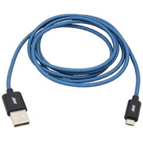 MobileSpec MBS06112 5 Feet Micro to USB Charge and Sync Fishnet Cable - Blue/Black