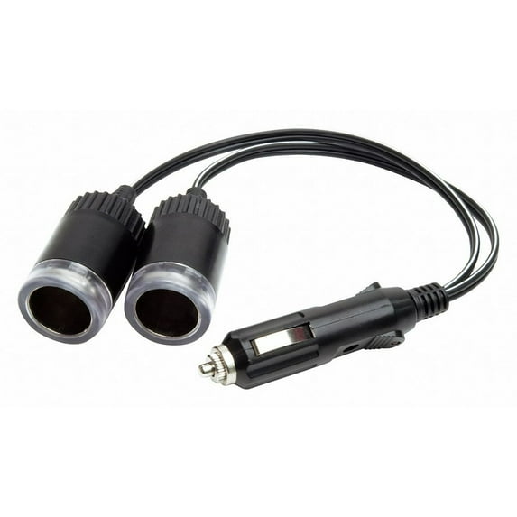 MobileSpec MS223BL Blue LED 1-to-2 12-Volt Plug Adapter