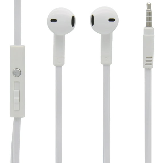 MobileSpec Stereo Earbuds with Inline Mic White