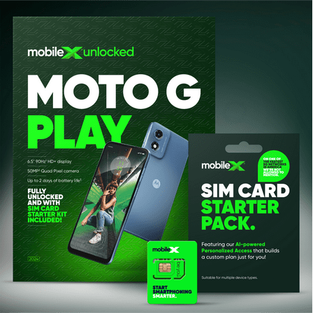 MobileX Moto G Play 2024, Unlocked Android Smartphone, 64GB, Blue - SIM Card Starter Pack Included