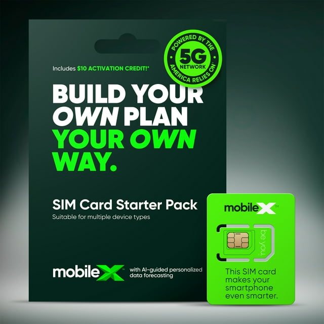 MobileX SIM Card Starter Kit, No Airtime - Prepaid