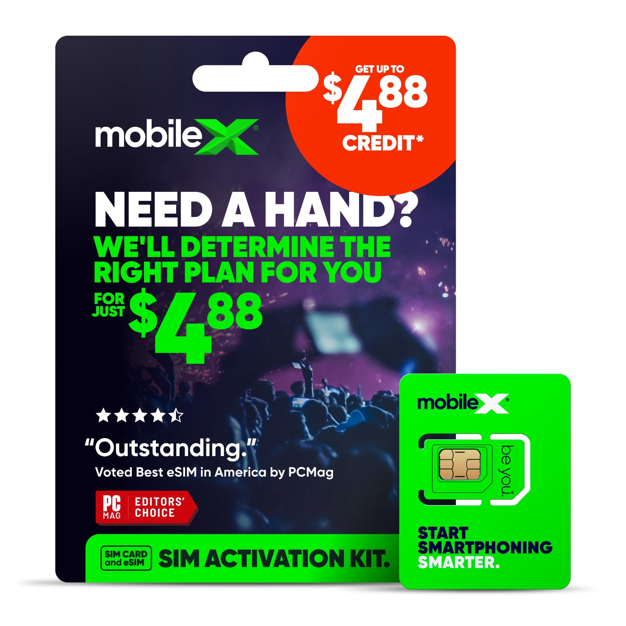 MobileX Prepaid SIM Card & ESIM Activation Kit - Need A Hand? |Let Our AI Forecaster Select The Best Monthly Plan For You, 5G Ultra Wideband & 4G LTE Access, Up To $4.88 Renewal Credit