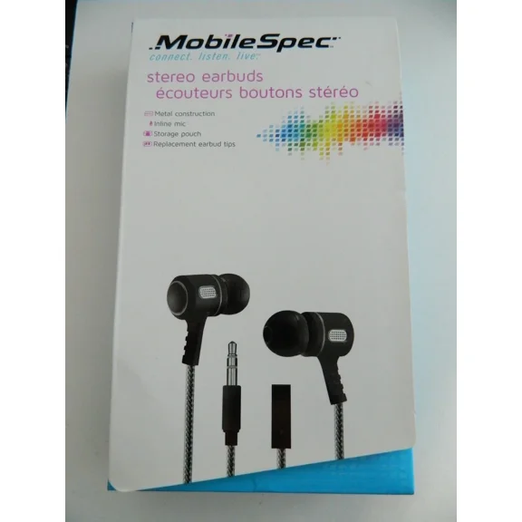 Mobilespec Mbs10152 Premium Stereo Metal Earbuds With In-Line Mic