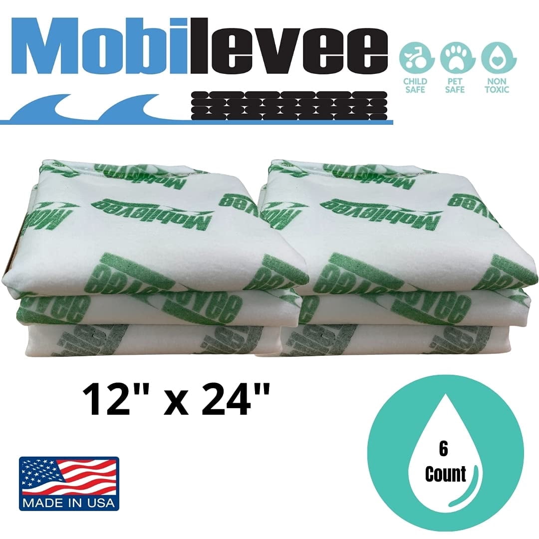 Mobilevee Flood Protection: 6 Absorbent Pads (12