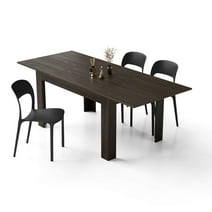 Mobili Fiver, Easy Extendable Dining Table, Dark Walnut, Made In Italy