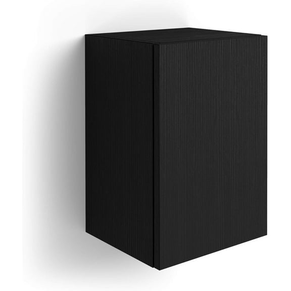 Mobili Fiver, Iacopo Cube Wall Unit with Door, Ashwood Black, 11.7 "x11 x17.5, Melamine-Finished, Wall Storage Cabinet for Entrance, Living Room, Office, Italian Furniture