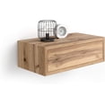 thumbnail image 1 of Mobili Fiver, Riccardo Floating nightstand, Rustic Oak, 17.7" x 9.8" x 6.1 ", Melamine-Finished, Modern Bedside Table, End Table, Italian Furniture, 1 of 18