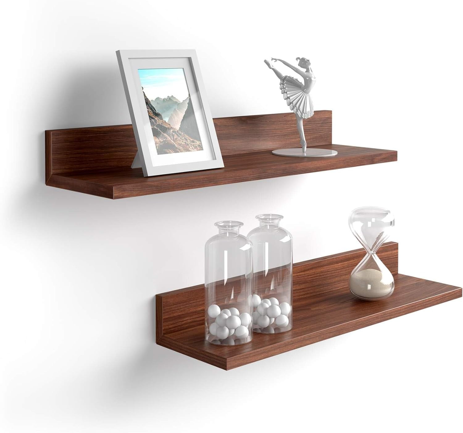 Mobili Fiver Set Of 4 Corner Shelves - Easy Mount White Ashwood Shelves, Made In Italy