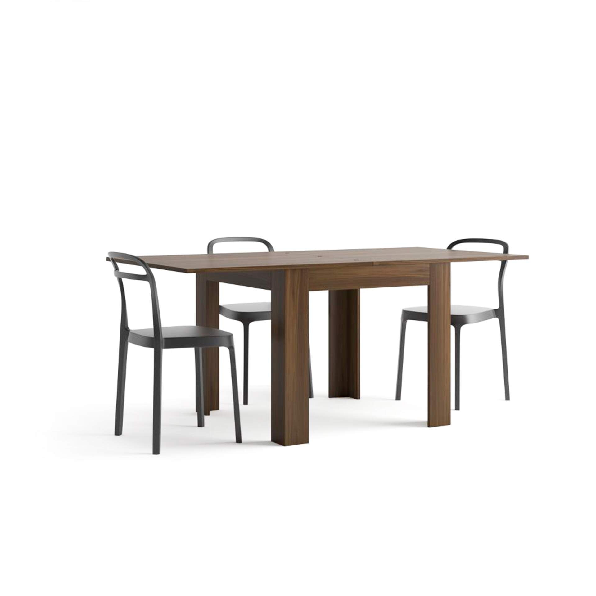 Mobili Fiver, Square extendable dining table, Eldorado, Canaletto Walnut,  Made In Italy 