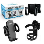 Mobility Aid Combo Pack, Cup Holder, Phone Grip, Bag Hooks, 1 Count