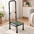 Stool 8 Inch Mobility Aid Step Stool with Adjustable Handle, Black, 8.66*44.5*16.2 ...