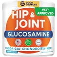 thumbnail image 1 of Glucosamine for Dogs Hip & Joint Supplement - Chondroitin, Omega-3, MSM - Joint Health & Pain Relief - Senior & Large Dogs - Made in USA - 120 Mobility Chews, 1 of 8