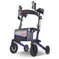 thumbnail image 1 of Mobility M905BU Rollator Walker with Seat for Seniors, 10" Big Front Shock-Absorbing Wheels for All Terrain, 300 lb. Weight Capacity, Purple, 1 of 11