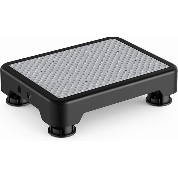 Mobility One Step Stool, Heavy Duty Indoor Outdoor Non-Slip Small Platform Assistive Device for Adult Elderly, Standing Support and Riser Car, Bed, Door, Stair, Bathroom, Black-Gray