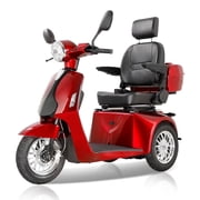 Mobility Scooter Adjustable Seat & Storage Box Electric Wheelchair, Red, 440 lb Limit 800W