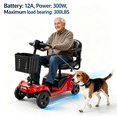 thumbnail image 1 of Mobility Scooter for Adults,4 Wheel Mobility Scooter,15 Miles Range,300LBS Capacity,Lightweight and Portable,with LED Headlights and Basket,Charger Included,Gifts Suitable for Elders (Red), 1 of 13