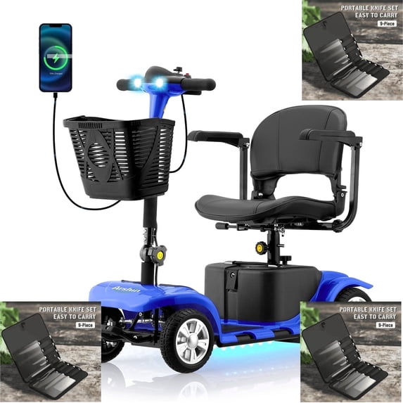 Arshin Mobility Scooter Ergonomic Design,Chargeable Device for Travel,Purple