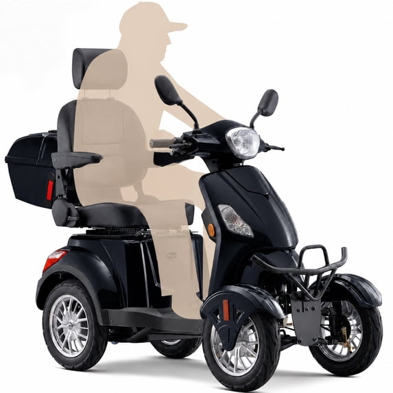 Mobility Scooter for Seniors & Adults,500lbs Capacity,Heavy Duty 4 Wheel Electric Scooter,800W Motor,31 Miles,Speed Adjustable,Full Accessories(Black)