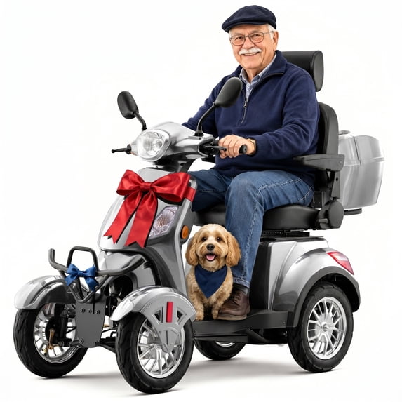 Mobility Scooter for Seniors & Adults,500lbs Capacity,Heavy Duty 4 Wheel Electric Scooter,800W Motor,31 Miles,Speed Adjustable,Full Accessories(Silver)