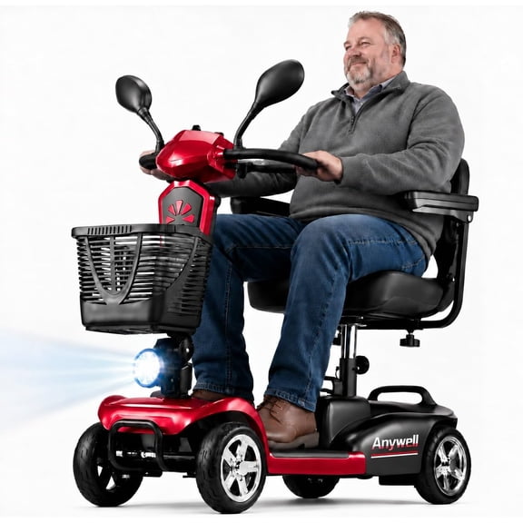 Mobility Scooter for Seniors & Adults, 19.7" Wide Seat, 400 lbs Capacity