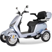 4-Wheel Mobility Scooter with Adjustable Seat and Storage, Silver