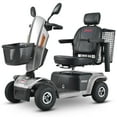 thumbnail image 1 of Mobility Scooters Secure Foldable 4-Wheel Mobility Scooter with Charger & Basket, Gray, 350 lb Limit, 1 of 8