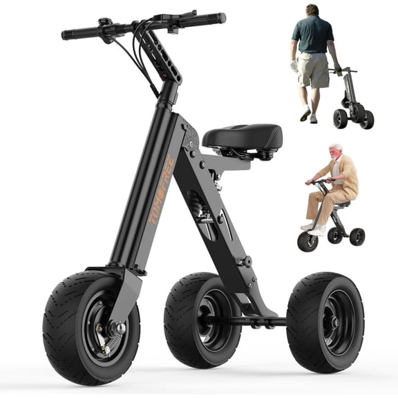 Mobility Scooters for Adults 3 Wheel Electric Scooter Folding Mobility Scooter with Seat 13MPH/15 Mile Range 400W Motor 10 Tires Reverse Function Lightweight & Compact for Seniors and Urban Travel