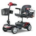 thumbnail image 1 of Metro Mobility Secure Foldable 4-Wheel Mobility Scooter with Charger & Basket, Red, 300 lb Limit, 1 of 9