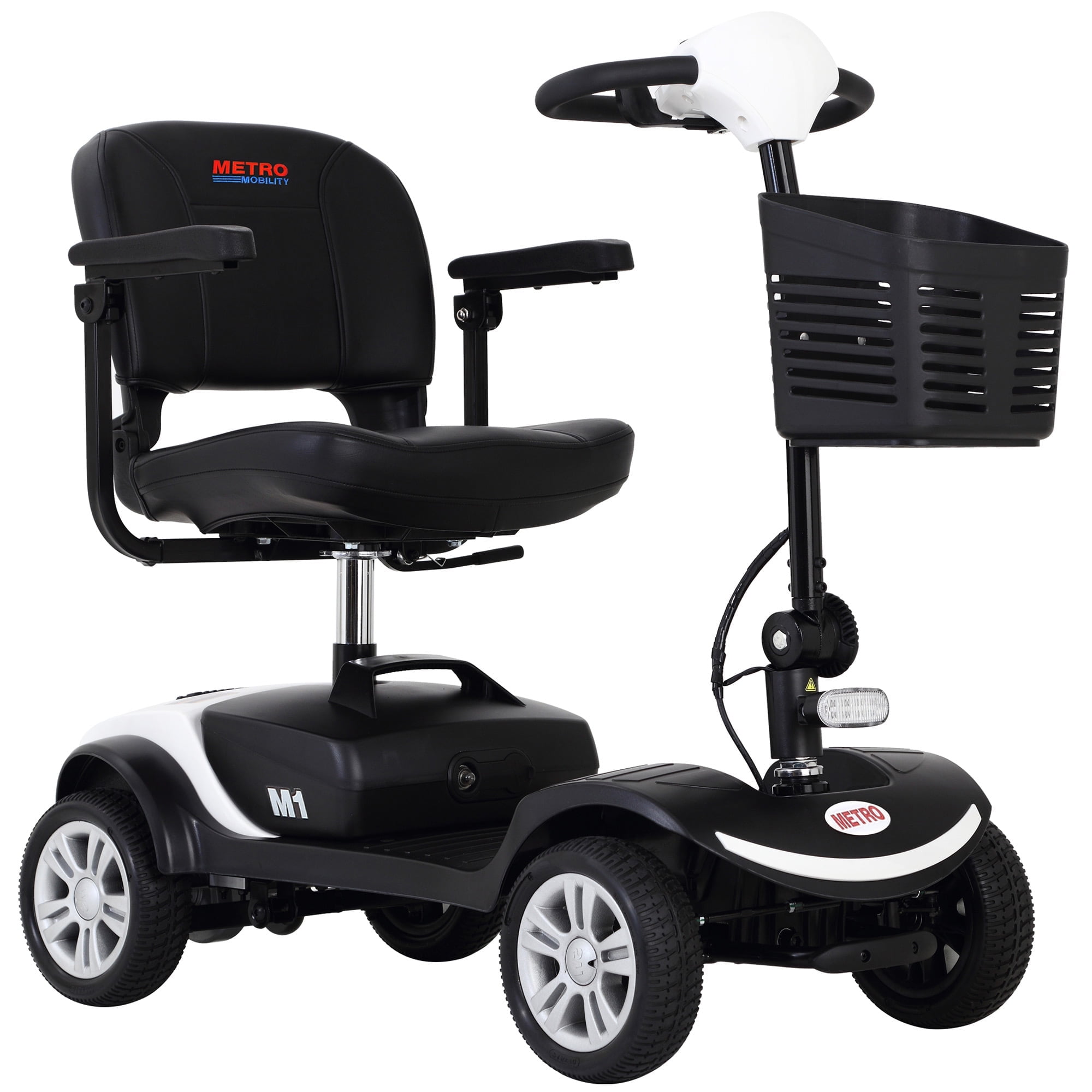Mobility Scooters for Senior, Heavy Duty Electric Scooters with 300W Motor, Lightweight Compact Motorized Scooter with Headlights, Outdoor Mobility Scooter With Anti-Tip wheels, White, SS783