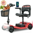thumbnail image 1 of Mobility Scooters for Seniors, Adults Folding Mobility Scooters w/Basket, 24V Electric Scooter Wheelchair, Adjustable Seat, LED Light, Up to 12 Miles, Up to 330lbs, Red, 1-Year Warranty, 1 of 8