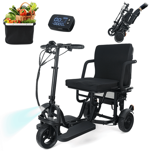Electric Mobility Scooter for Adults, 3 Speed Modes 9.32MPH Max Speed, Senior Mobility Scooter with Automatic Cruise Control, Only 48lbs Support 300lbs