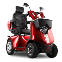 Secure Adjustable All Terrain 4-Wheel Mobility Scooter with USB Ports, Red, 500 lb Limit