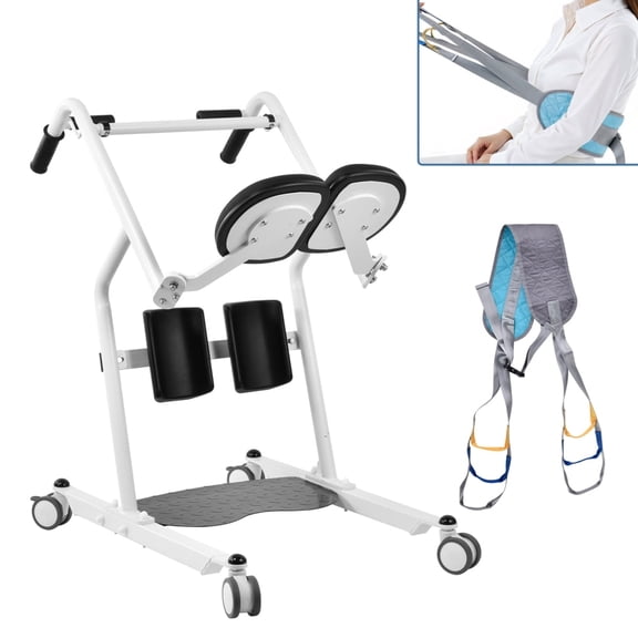 Mobility Sit to Stand Patient Lift, Sit to Stand Lift Patient Transport Unit for Elderly, Ergonomic Transport Chair Stand Assist for Seniors, Adults & Disabled 220 lb Capacity