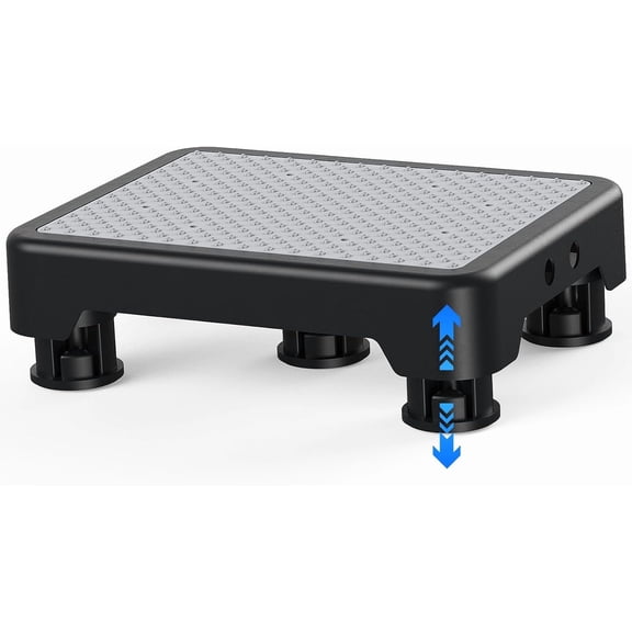 Mobility Step Stool for Adults & Seniors, Anti-Slip Bathroom Step Stool, Portable Stair Assist Indoor/Outdoor, Platform Step for Kitchen, Office, and Bedroom, 600lbs Capacity, Black-Gray