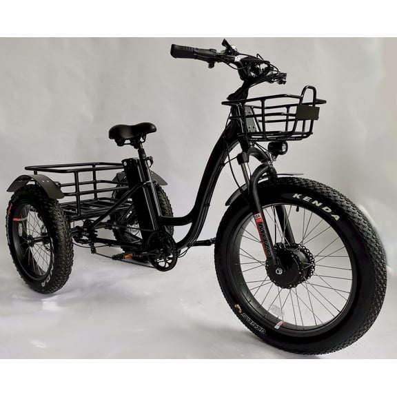 Mobility4less Fat Tire 450 lbs Electric Tricycle with Adjustable Seat and LCD Display