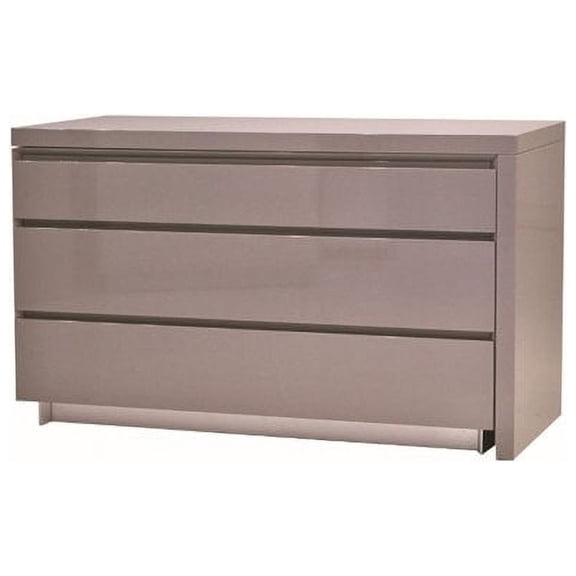 Mobital Savvy 3 Drawer Extension Dresser in High Gloss Gray