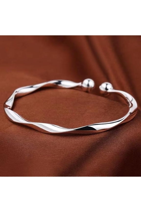 Mobius Ins Cold Style Simple Versatile Open Bracelet Ring Wave Pattern Design