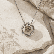 Mobius Ring Pendant Necklace for Men Women, Two Tone Copper Necklace, 22.8 inches Chain