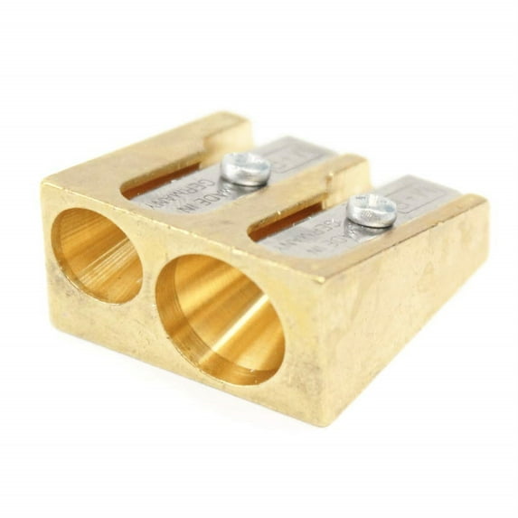 Mobius & Ruppert Brass Wedge Double-Hole Pencil Sharpener
