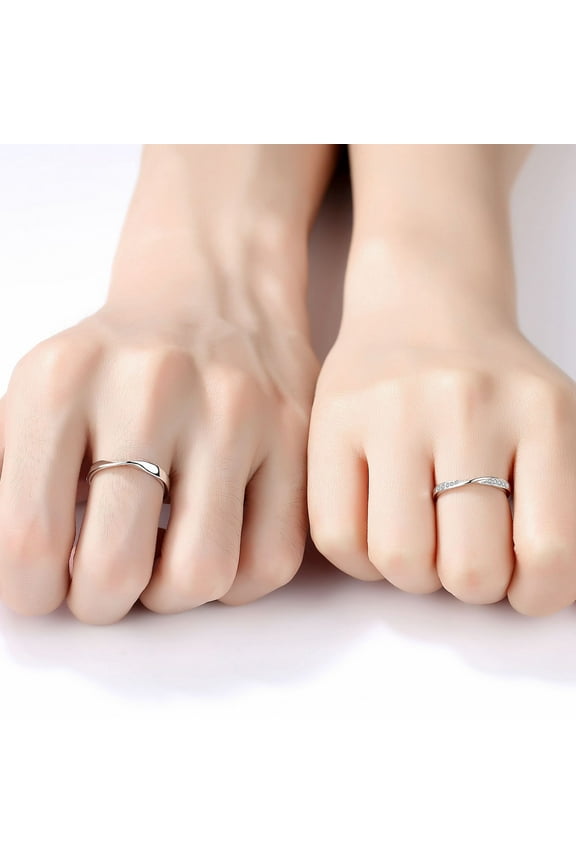 Mobius Ring for Women Wedding Jewelry Inlaid Gemstone Platinum K Platinum Geometric Silver Ring Korean Style Anniversary Gift