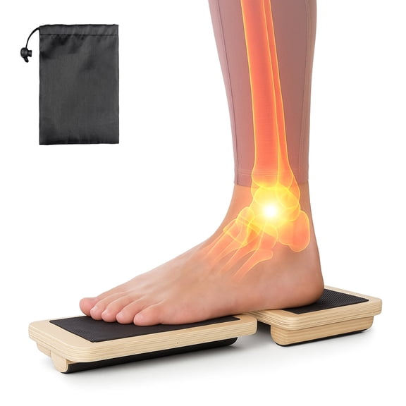 Mobll Sport Ankle Balance Board - 1.0cm Standard Hardwood - Portable Foot Incline Trainer for Sprained Ankle Recovery & Travel - Lightweight Design